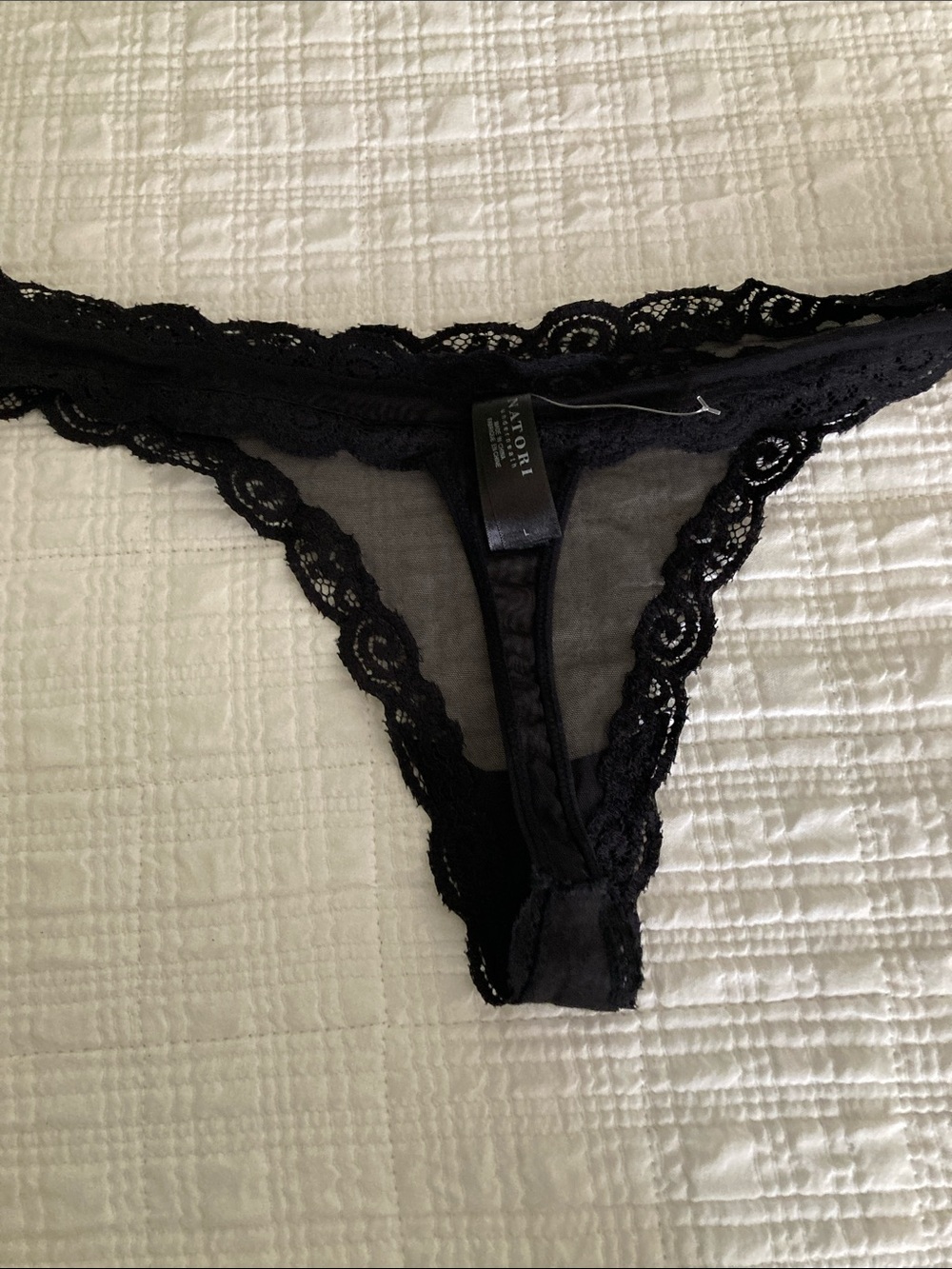 aerie Black Lace Thong